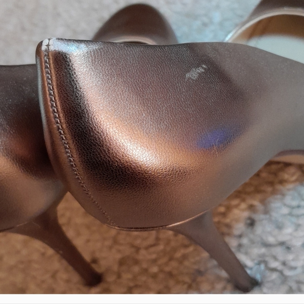 ZARA ROUND TOE Mettalic Round Toe Pumps Size 8 - Picture 15 of 16